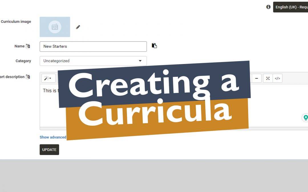 Creating a Curricula